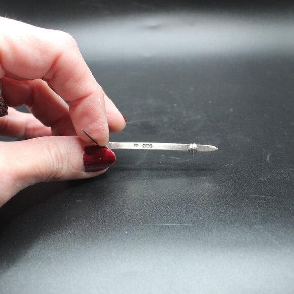 ROBERT ALLISON SCOTTISH STERLING SILVER SWORD PIN BROOCH, 3.25" - Picture 5 of 12